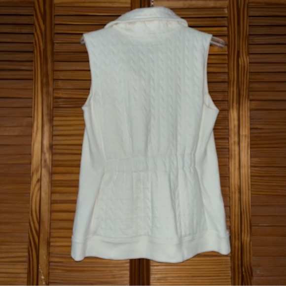 T by Talbots Zip Up Cream  Small Vest‎ - Picture 2 of 9